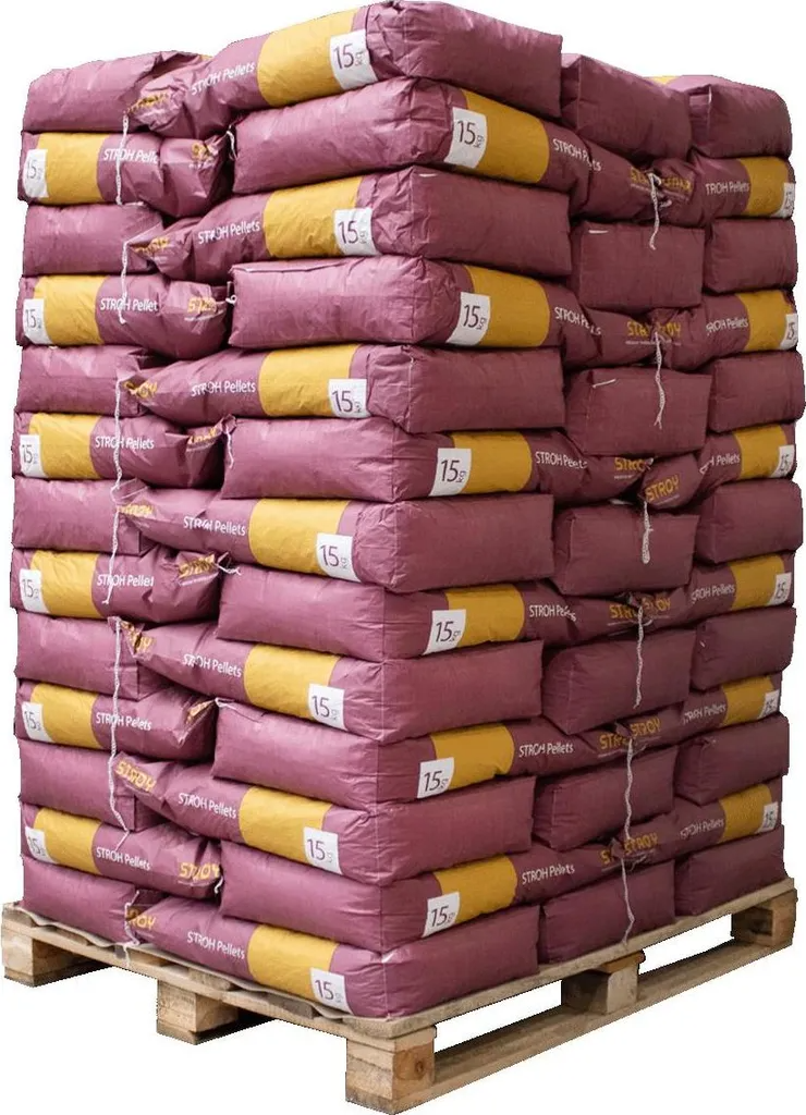 STROY Strohpellets Einstreu Weizenstroh 15kg x 65 Sack 975kg Palette