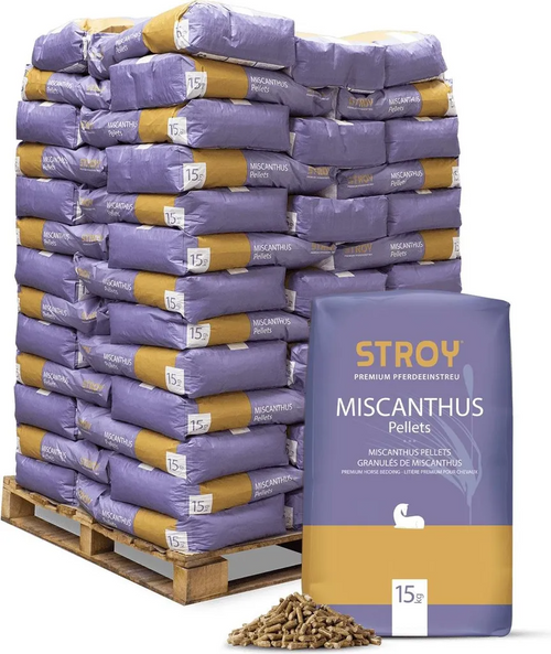 STROY Miscanthus Pellets Einstreu 15kg x 65 Sack 975kg Palette