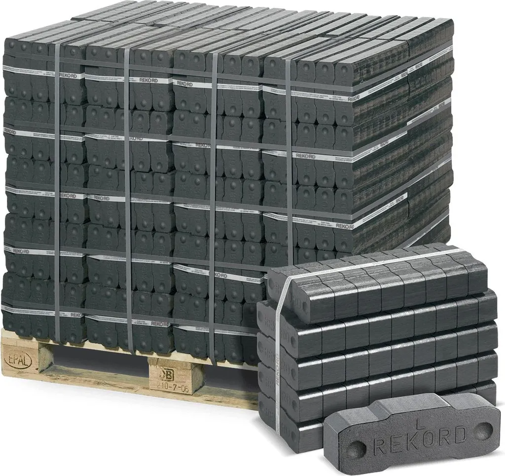 Rekord Braunkohlebriketts 25kg x 40 Gebinde 1000kg Palette