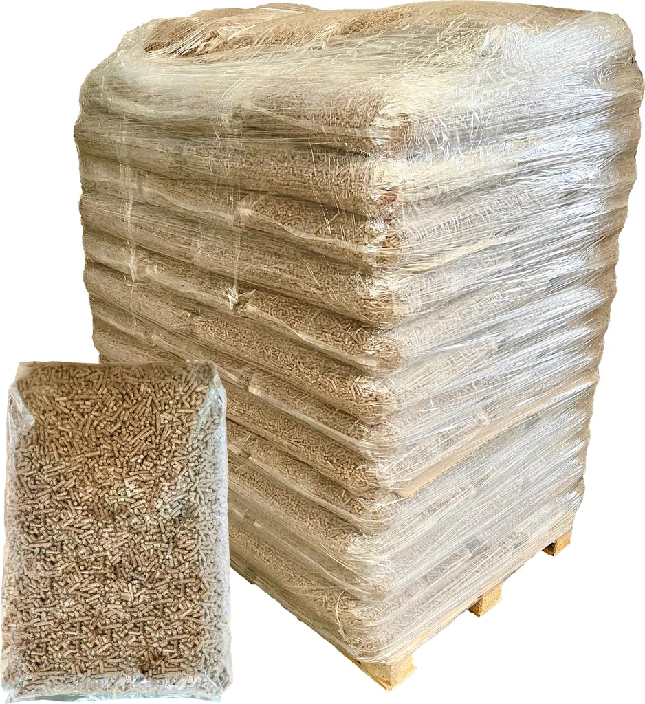 Hartholz Eiche Pellets 6mm 100% ohne Rinde 1020kg Palette