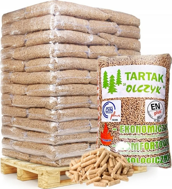 Olczyk Holzpellets Nadelholz ENplus 975kg Palette 65 Säcke